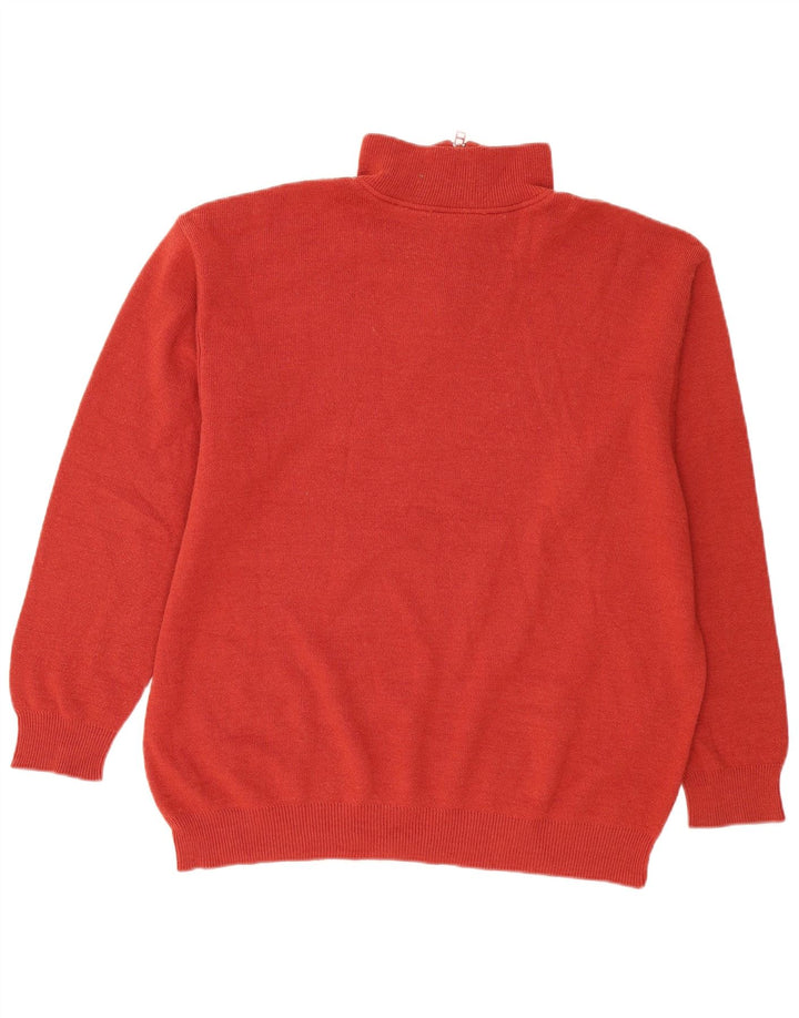 Lacoste Herre Zip Neck Jumper Sweater Størrelse 8 3XL Rød Uld