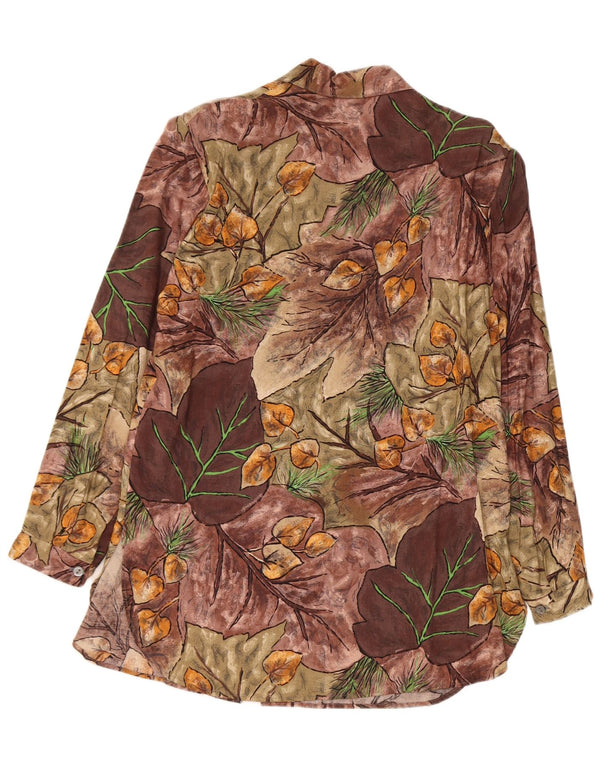 Vintage Womens Shirt UK 14 Medium Multicoloured Floral Viscose