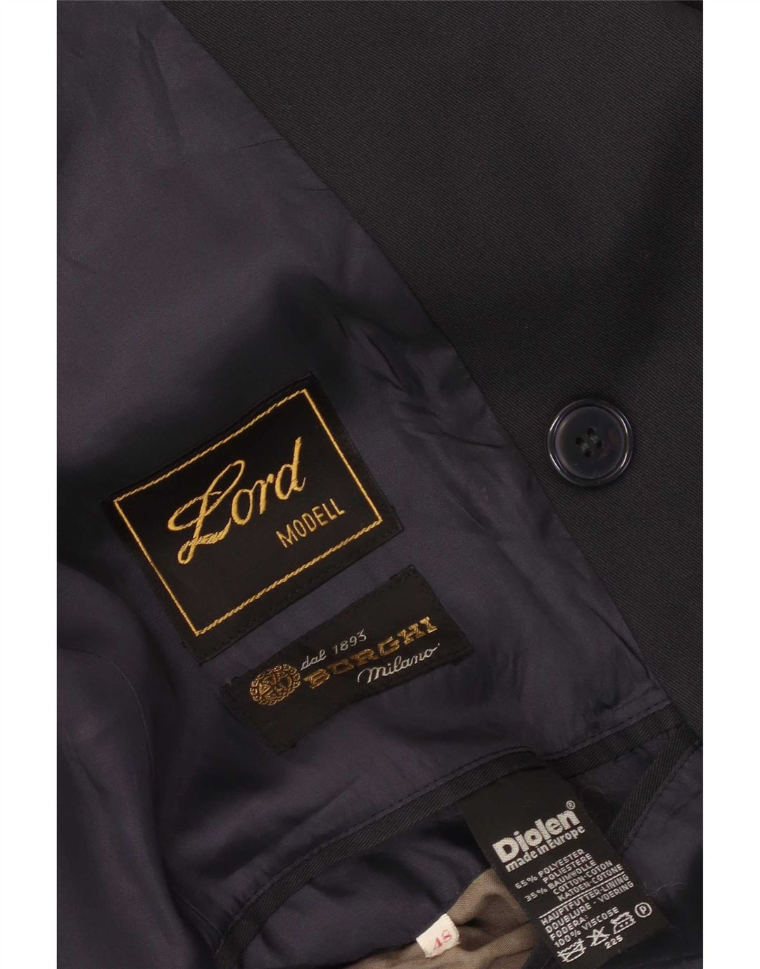 Burghi dobbeltradet trenchcoat til mænd IT 48 medium marineblå polyester