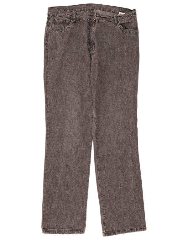 Marks & Spencer Womens Straight Jeans UK 16 Large W32 L30 Grey Cotton