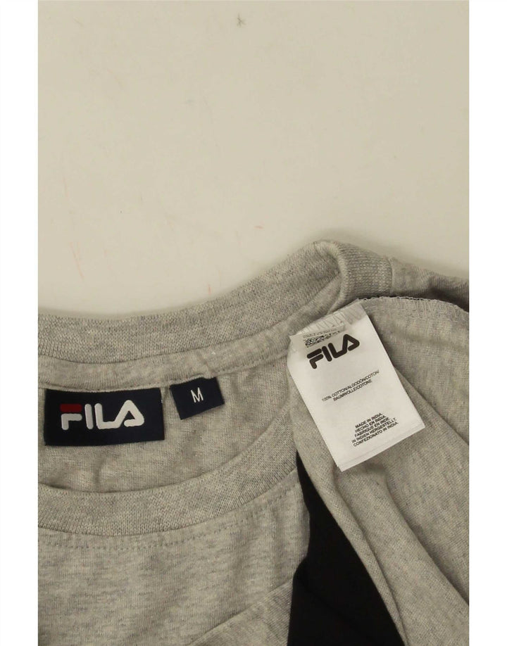 Fila Herre T-Shirt Top Medium Grå Colourblock Bomuld