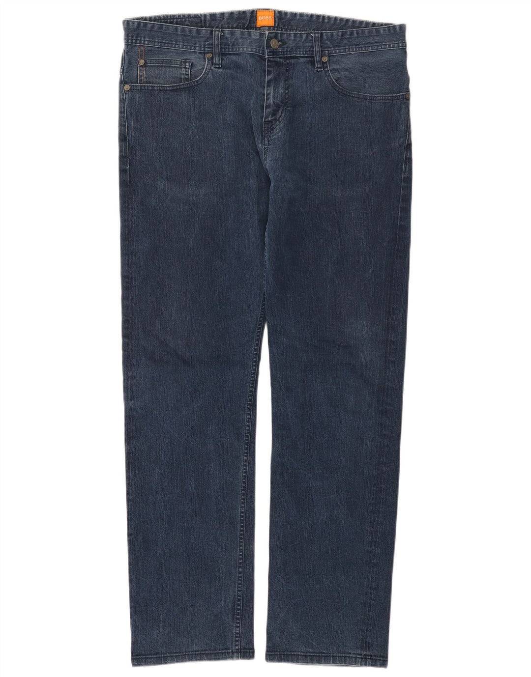 HUGO BOSS Straight jeans til mænd W34 L32 Marineblå bomuld