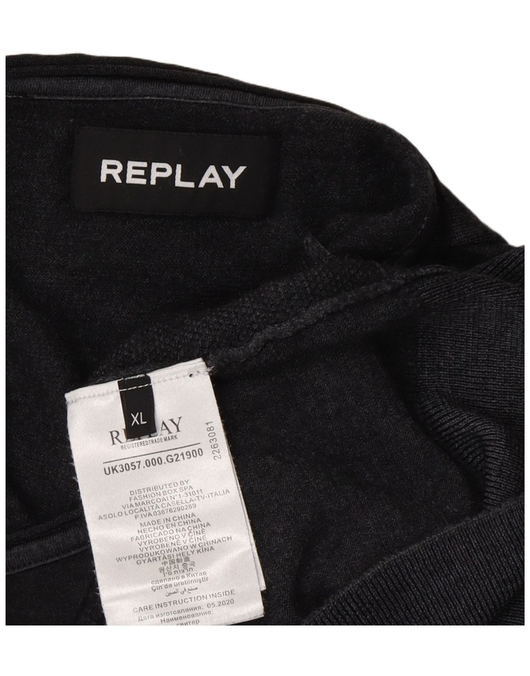 REPLAY Womens Crew Neck Jumper Sweater UK 18 XL Grey Wool Vintage Replay and Second-Hand Replay from Messina Hembry 