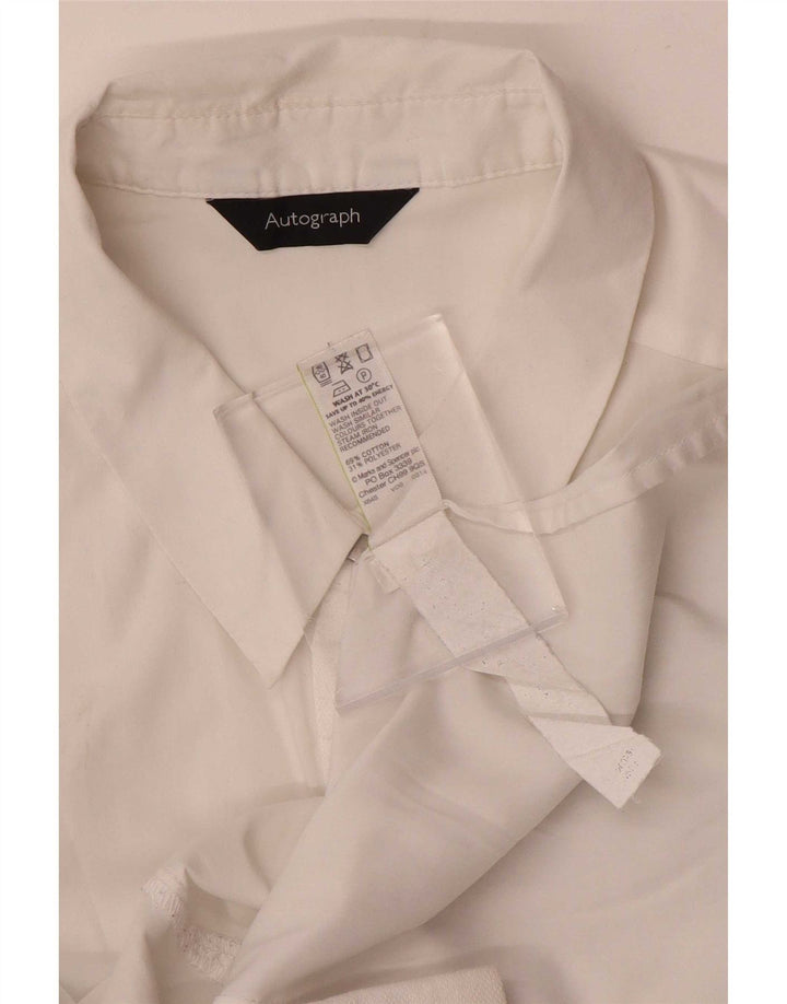 Marks & Spencer Dame Autograph Skjorte UK 12 Medium White Bomuld