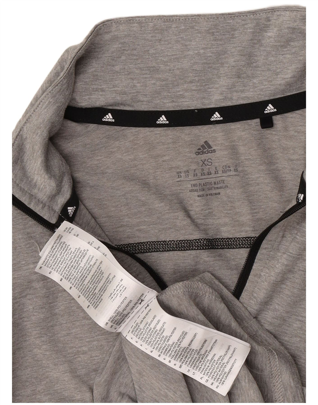Adidas Herre Aeroready Zip Neck Pullover Træningsdragt Top XS Grå Polyester