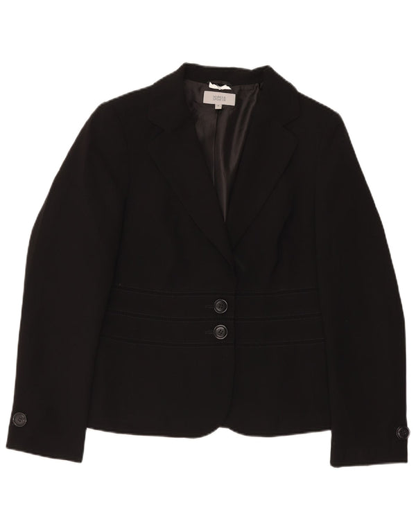 Marks & Spencer Dame 2-knaps blazerjakke UK 14 Medium Sort Polyester