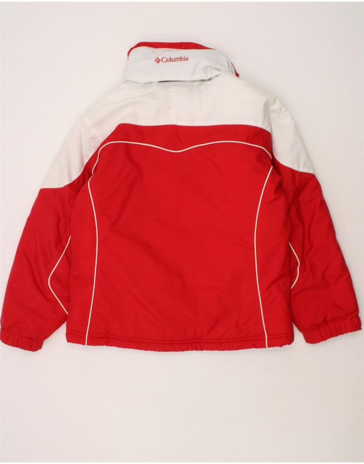 COLUMBIA Boys Windbreaker Jacket 7-8 Years Red Colourblock Polyester Vintage Columbia and Second-Hand Columbia from Messina Hembry 