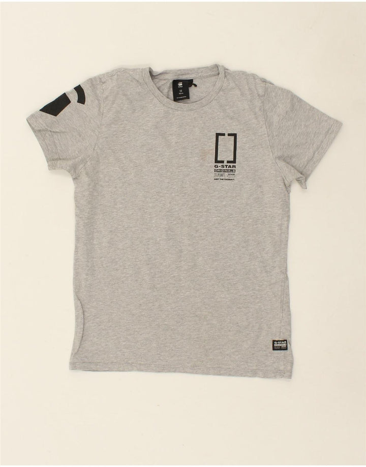 G-STAR Boys Graphic T-Shirt Top 11-12 Years Grey Cotton Vintage G-Star and Second-Hand G-Star from Messina Hembry 