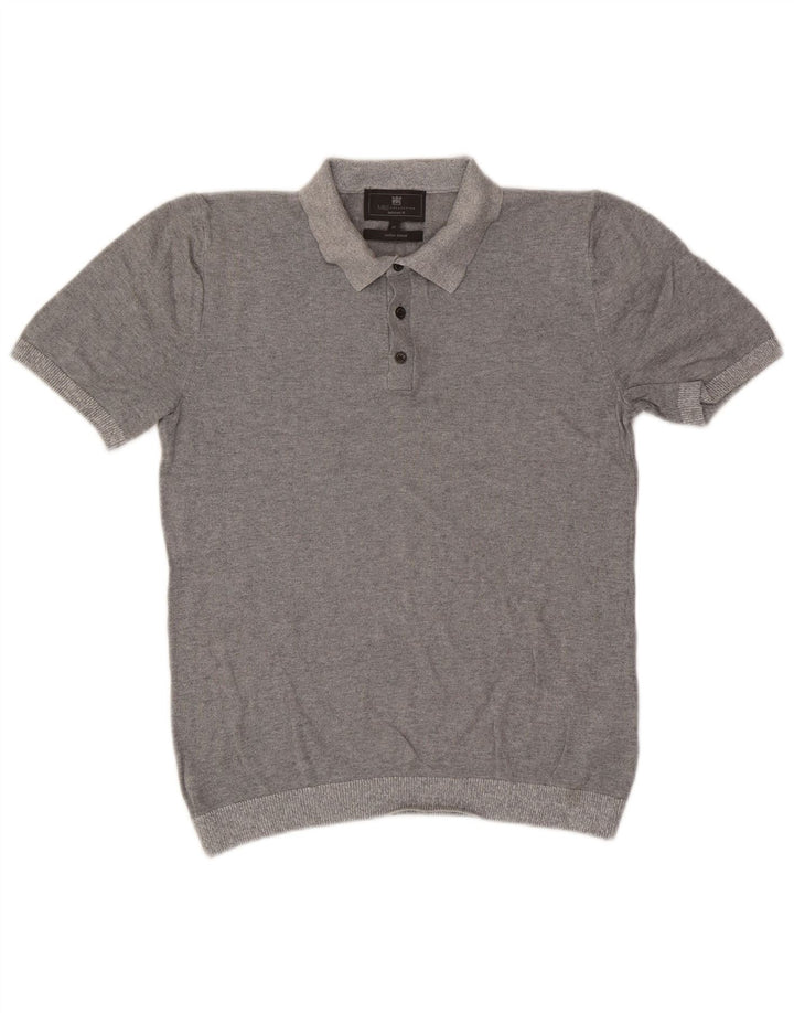 Marks & Spencer Herre skræddersyet pasform Polo Neck sweater mellemgrå