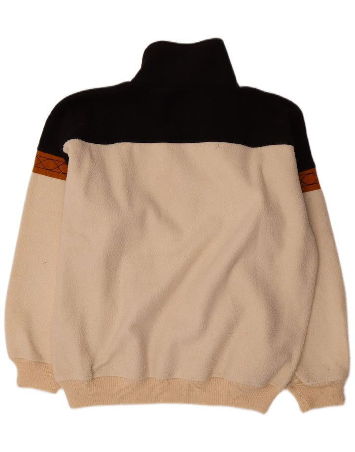 Silvy Herre lynlås-hals Fleece Jumper XL Off White Colourblock Polyester