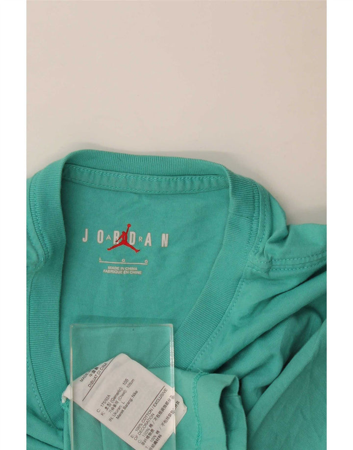 Jordan Herre Grafisk T-Shirt Top Stor Blå Bomuld