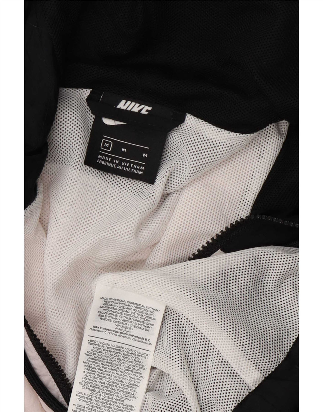 Nike Regnjakke med hætte til mænd UK 38 Medium Flerfarvet Colourblock Nylon