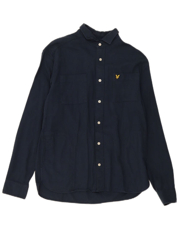 Lyle & Scott herreskjorte lille marineblå bomuld
