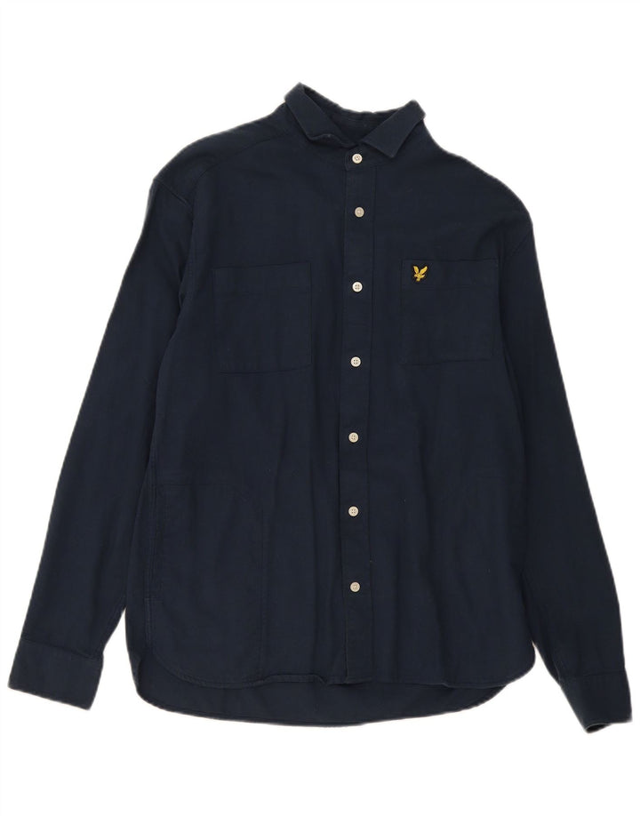 Lyle & Scott herreskjorte lille marineblå bomuld