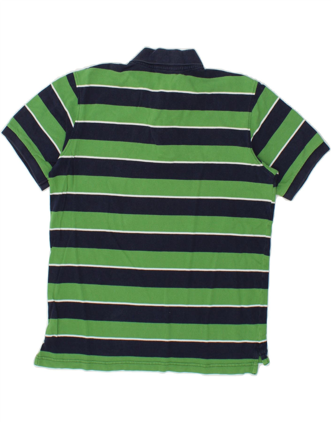 IZOD Mens Polo Shirt Medium Green Striped Cotton Vintage Izod and Second-Hand Izod from Messina Hembry 
