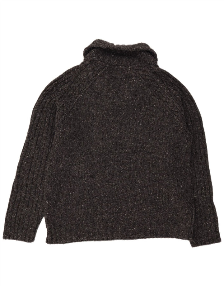 Fat Face Herre Shawl Neck Jumper Sweater XL Grå Flecked Wool