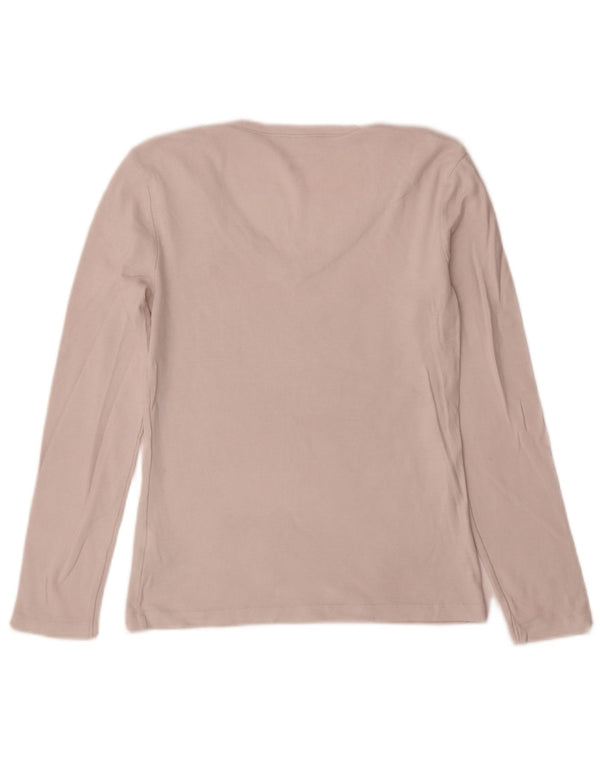 Tommy Hilfiger Dame Top Langærmet UK 12 Medium Off White Bomuld