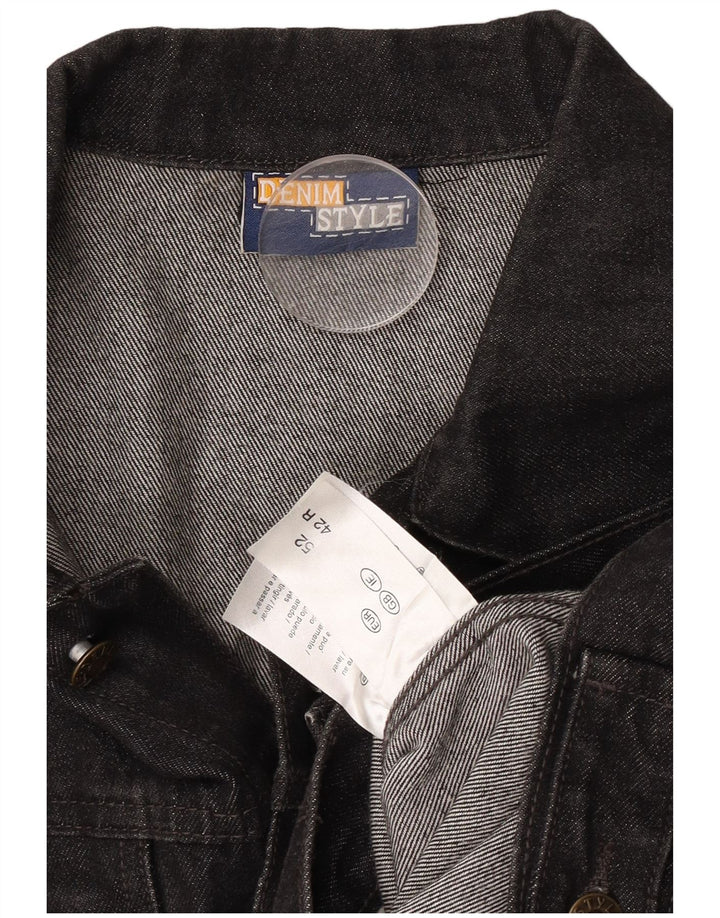 Denim Style Herre Denim Jacket UK 42 XL Sort Bomuld