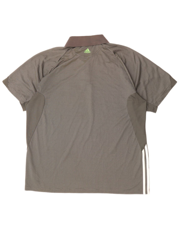 ADIDAS Herre Rolando Carros Polo Shirt XL Grå nålestribet