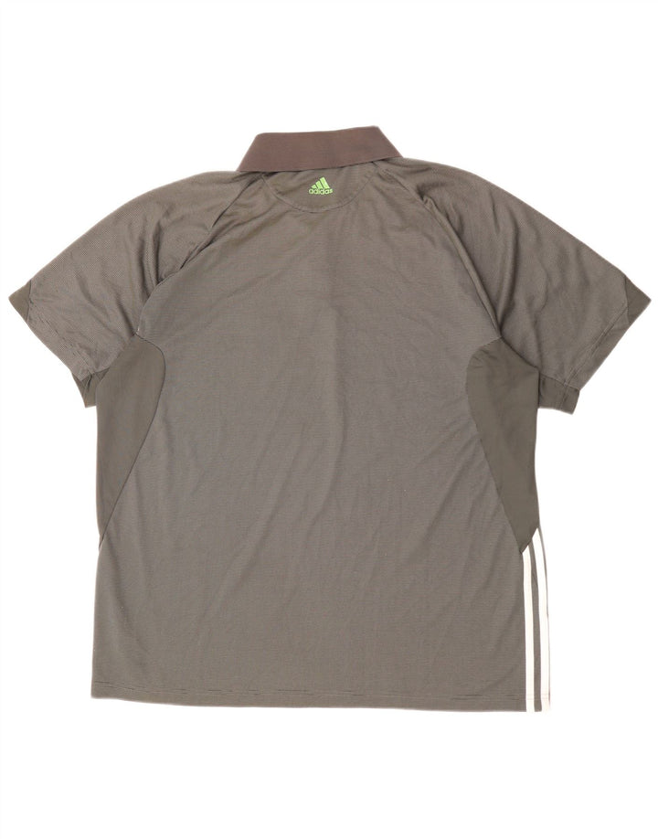 ADIDAS Herre Rolando Carros Polo Shirt XL Grå nålestribet