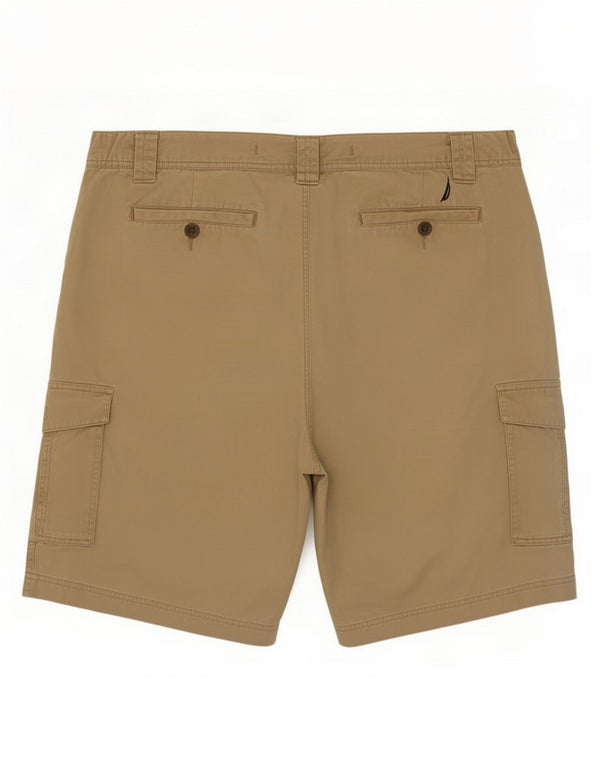 Nautica Mens Clipper Relaxed Fit Cargo Shorts XL W38 Beige Bomuld