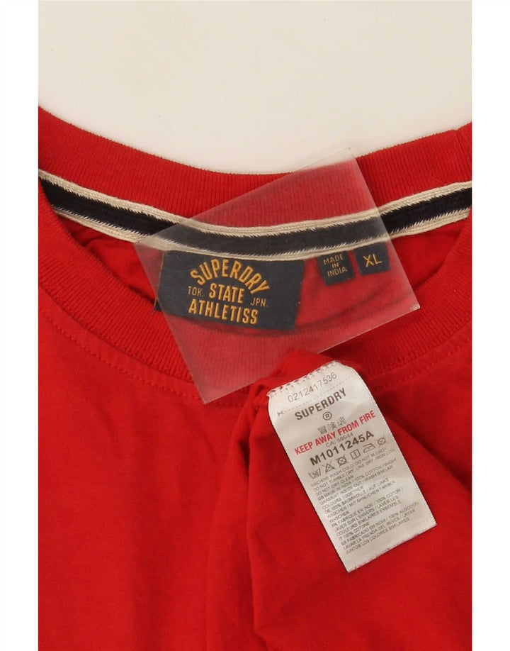 Superdry herre T-shirt top XL rød bomuld