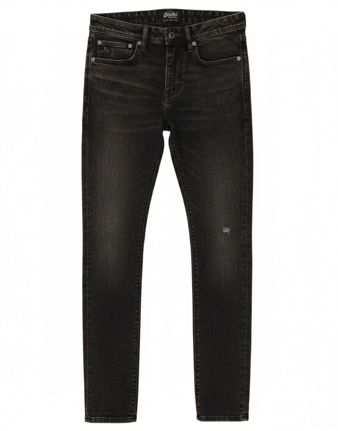 SUPERDRY Mens Distressed Skinny Jeans W29 L32 Grey Cotton
