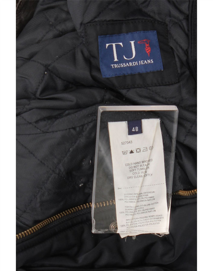 Trussardi Jeans Herre hættejakke IT 48 Mellem marineblå polyamid