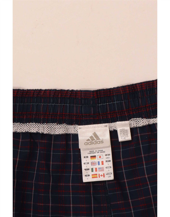Adidas Badeshorts til mænd store marineblå ternet polyester