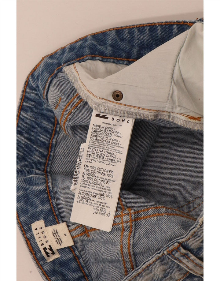 Billabong Womens Distressed Denim Shorts W26 Små blå bomuld