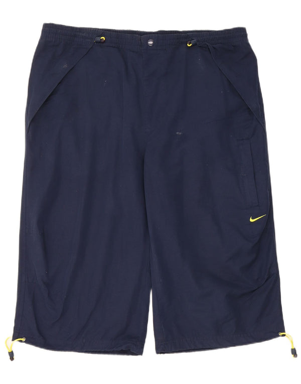 Nike Herre Cargo Bermuda Shorts Medium W36 Navy Blue Bomuld Sports