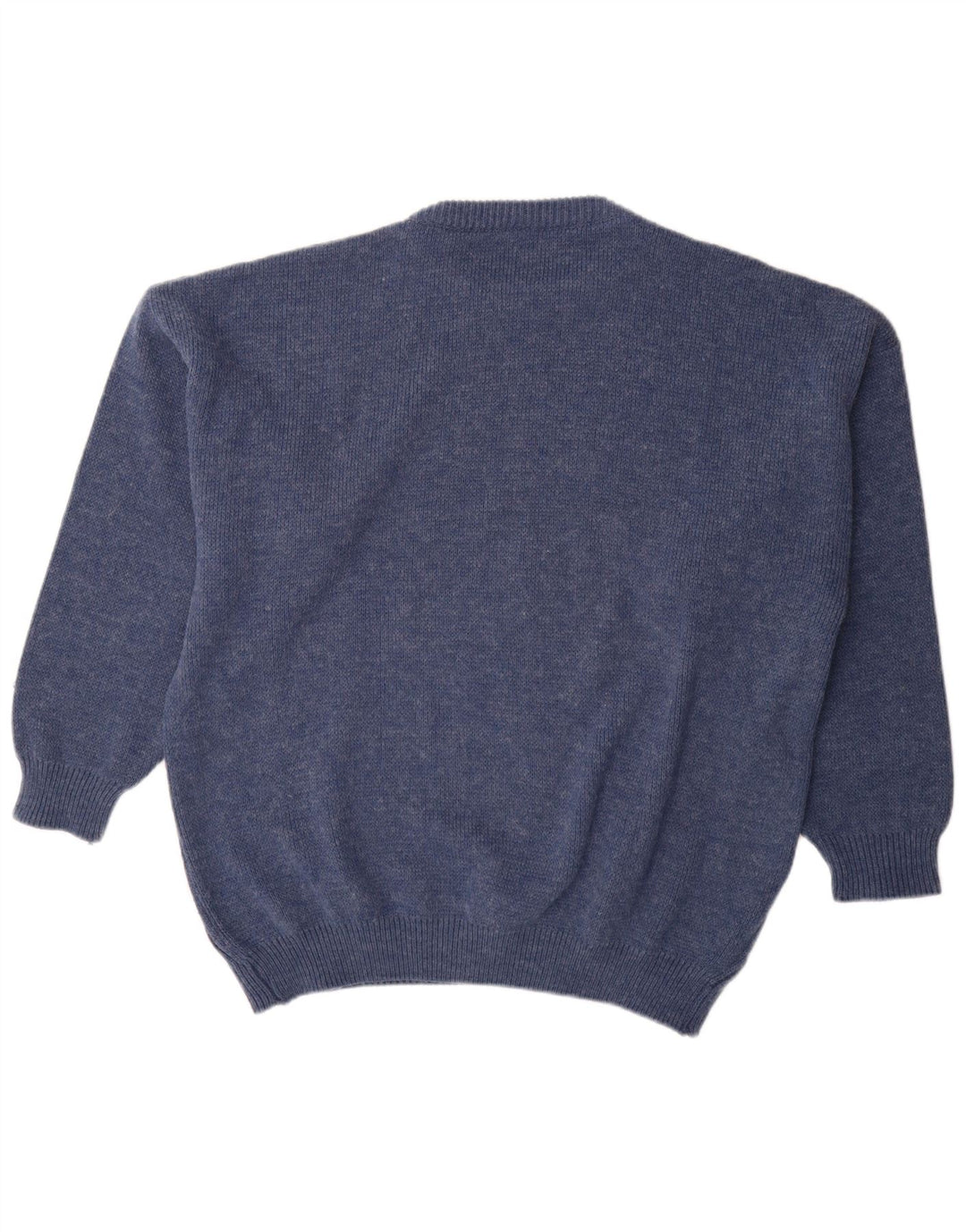 St Moritz Herre grafisk rund hals sweater stor blå uld