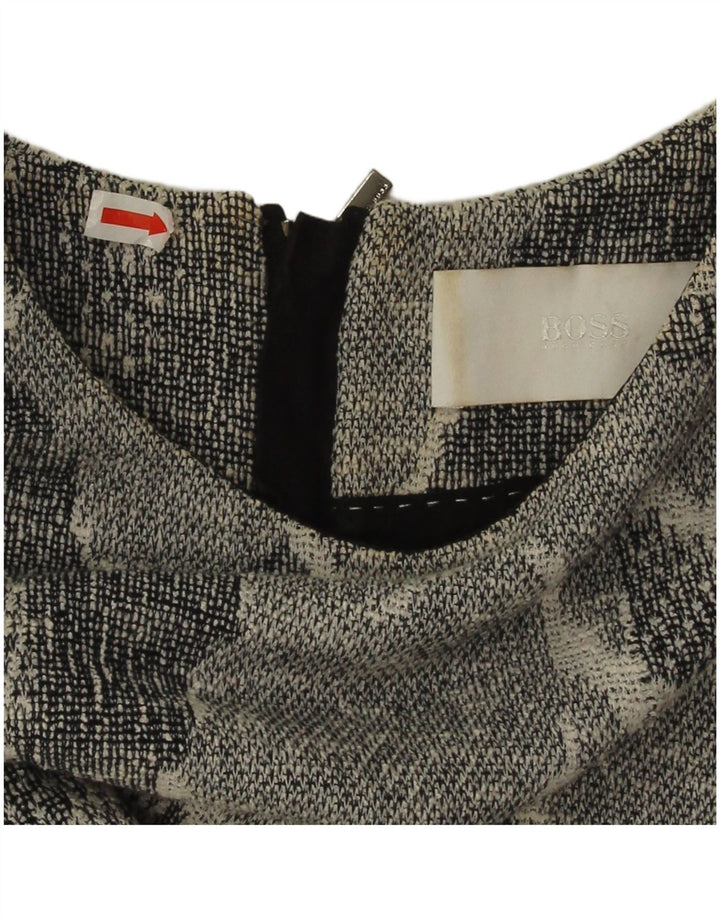 Hugo Boss Kvinders Skede Kjole UK 12 Medium Grey Floral
