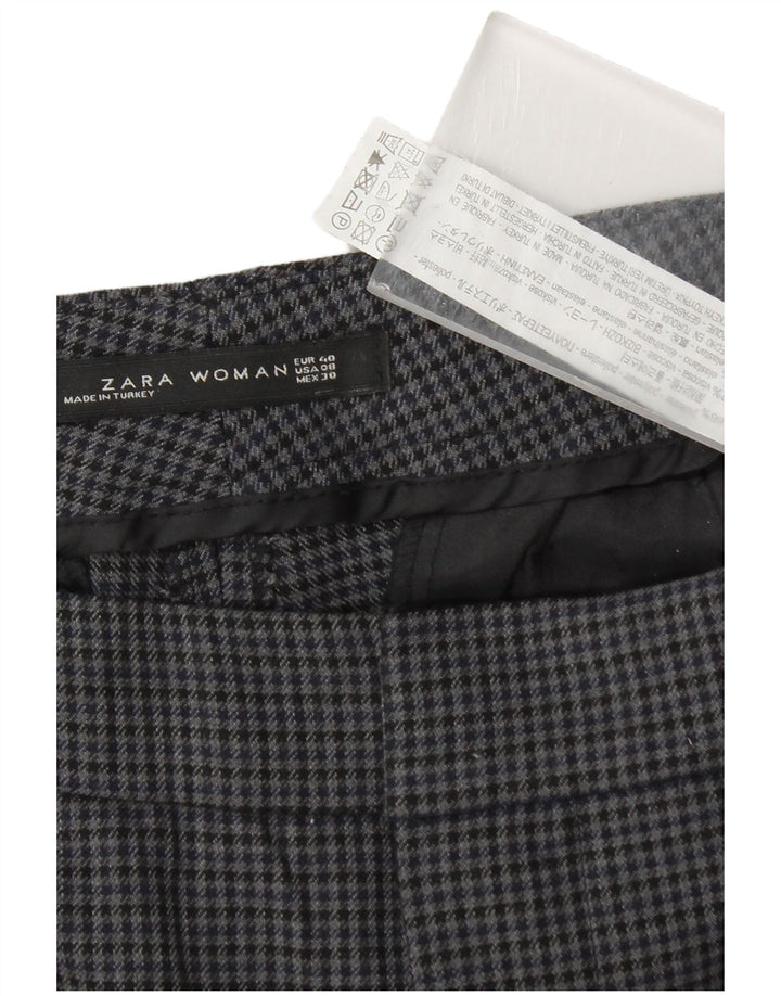 Zara Slim Suit Bukser til kvinder EU 40 Medium W30 L28 Grå Houndstooth