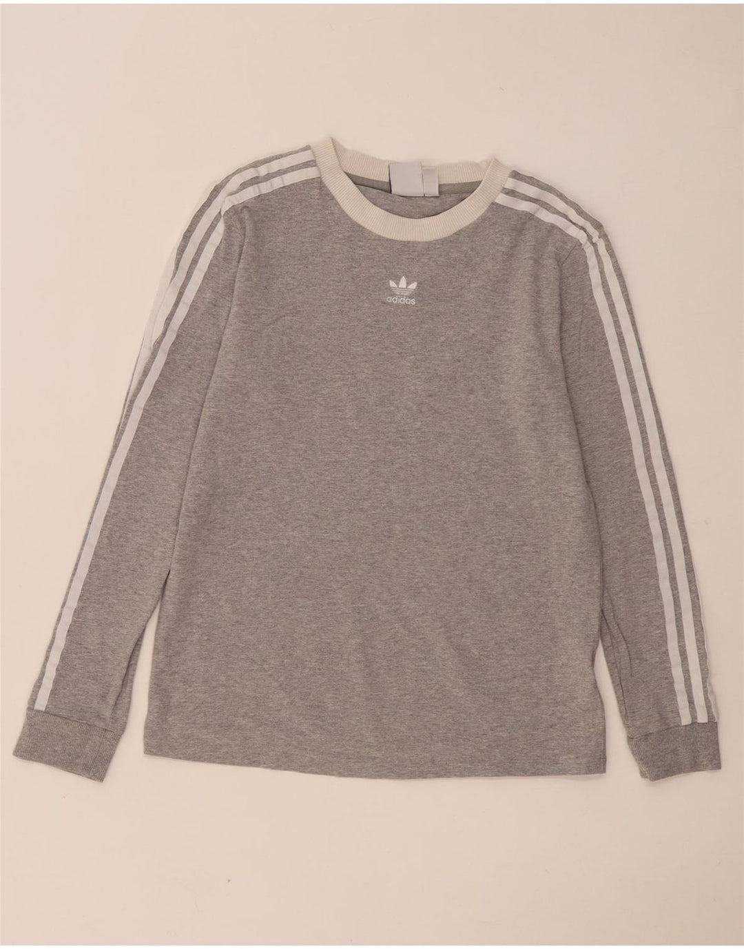 Adidas Dame Top Langærmet UK 12 Medium Grey Bomuld