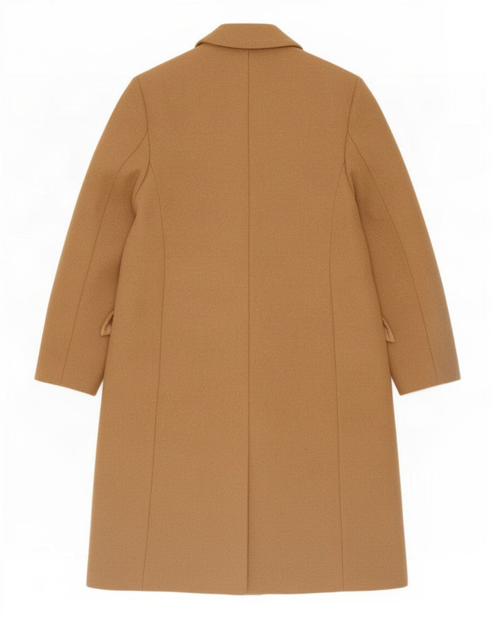 Zara Dame Oversized Dobbeltradet Frakke UK 6 XS Beige Uld