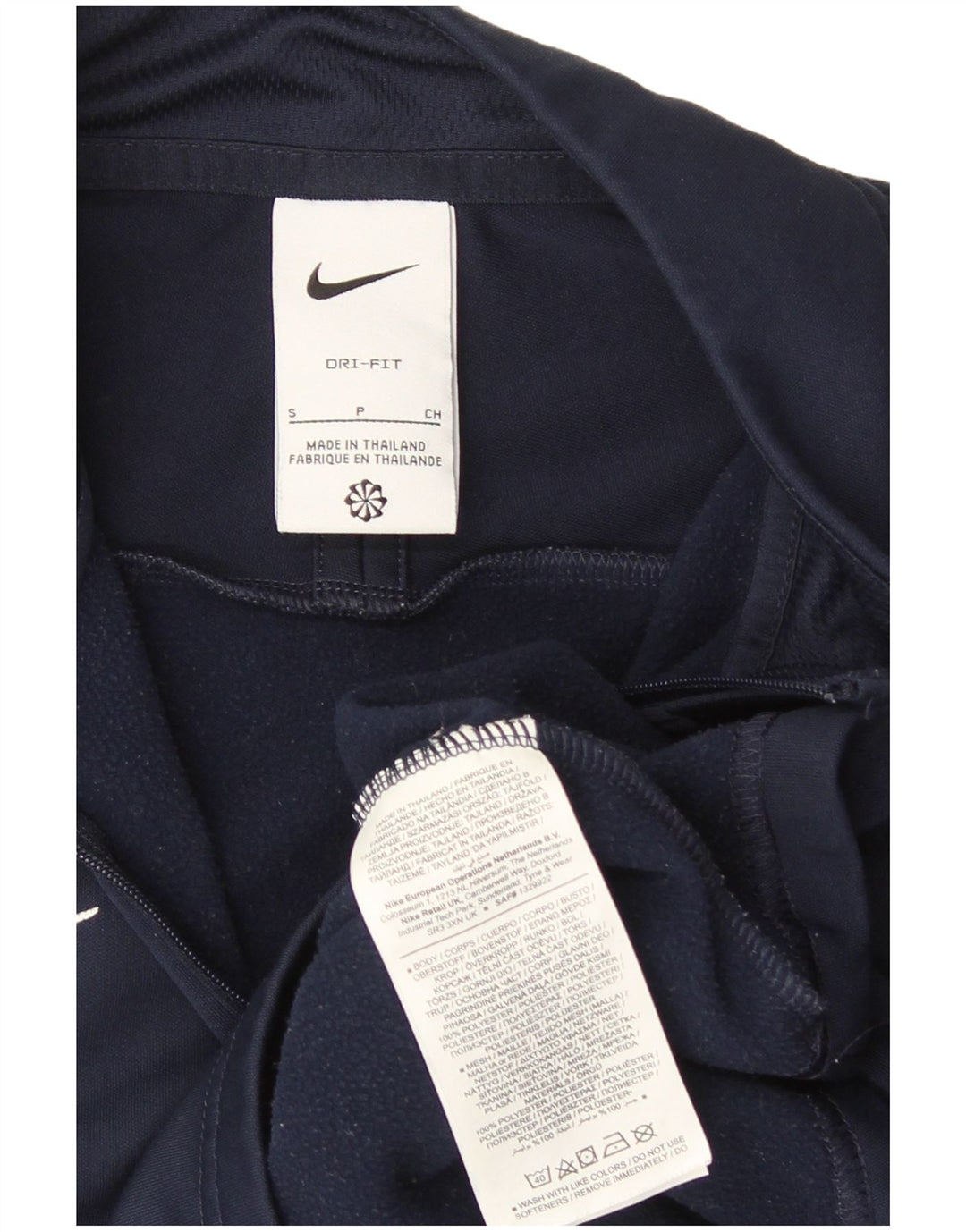Nike Herre Dri Fit Pullover Træningsdragt Top Lille Navy Blue Colourblock