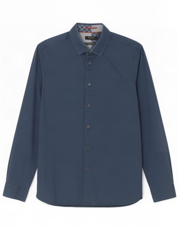 Ted Baker Herreskjorte Størrelse 5 XL Navy Blue Cotton