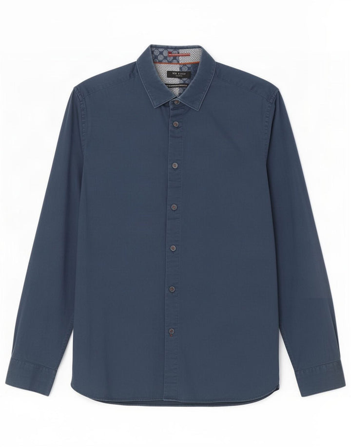Ted Baker Herreskjorte Størrelse 5 XL Navy Blue Cotton