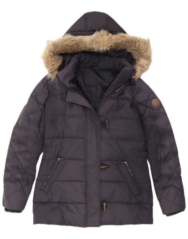 Ralph Lauren Polstret hættejakke til kvinder UK 6 XS marineblå polyester