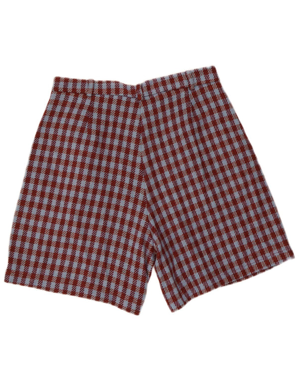 Vintage Kvinder Casual Shorts IT 42 Medium W28 Burgundy Houndstooth