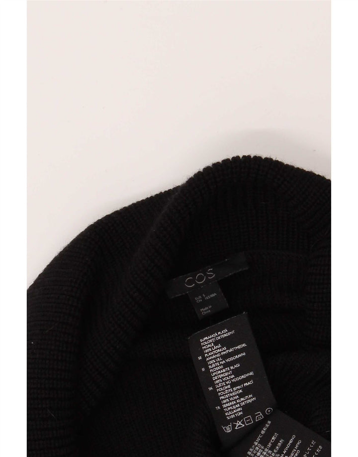 Cos Dame Oversized Crop Roll Neck Jumper Sweater UK 10 Small Black