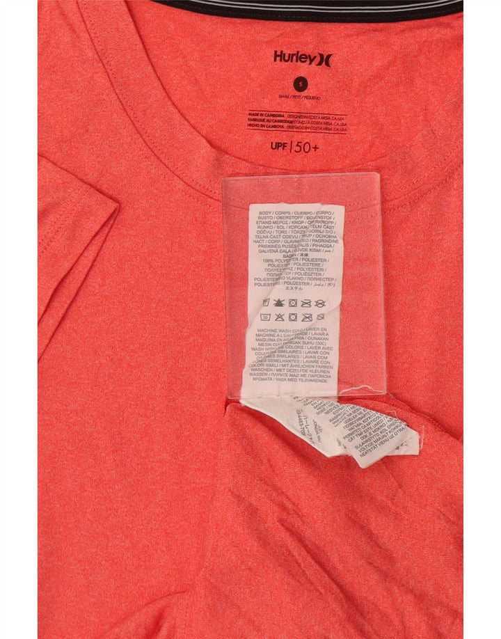 Hurley Dame T-Shirt Top UK 10 Small Orange Flecked Polyester