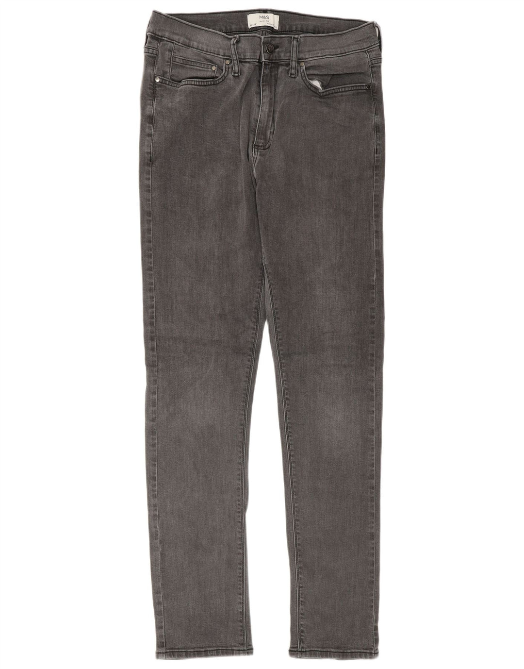 Marks & Spencer Herre Slim Jeans W34 L33 Grå Bomuld