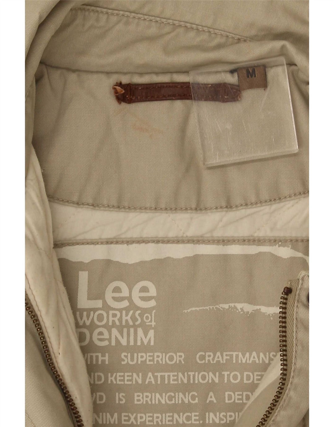 Lee Womens Utility Jacket UK 14 Medium Beige Bomuld
