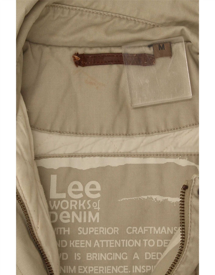 Lee Womens Utility Jacket UK 14 Medium Beige Bomuld