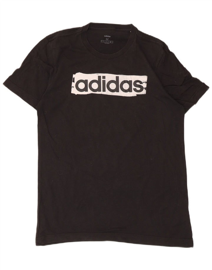 Adidas Herre grafisk T-shirt Top Medium Sort Bomuld