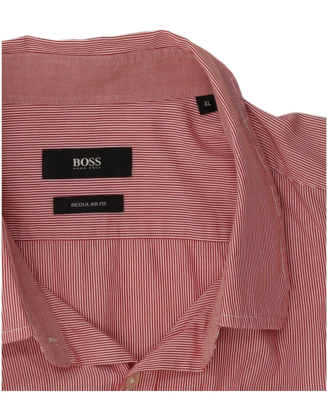 Hugo Boss Herre Regular Fit skjorte XL rød nålestribe
