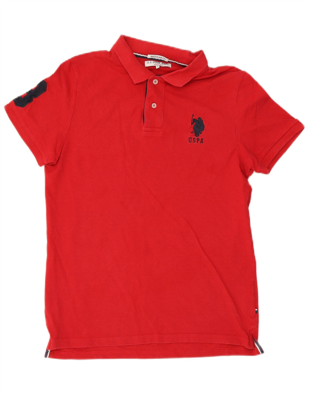 U.S. Polo Assn. Herre grafisk Regular Fit skjorte medium rød bomuld