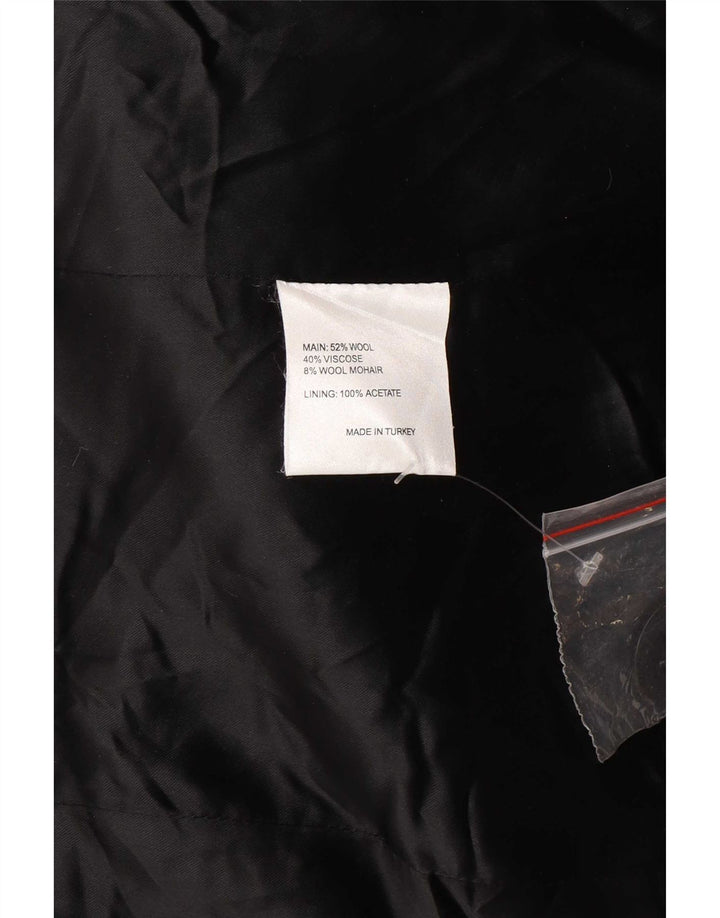 Karen Millen Dame Dobbeltradet Frakke UK 10 Lille sort sildebensuld